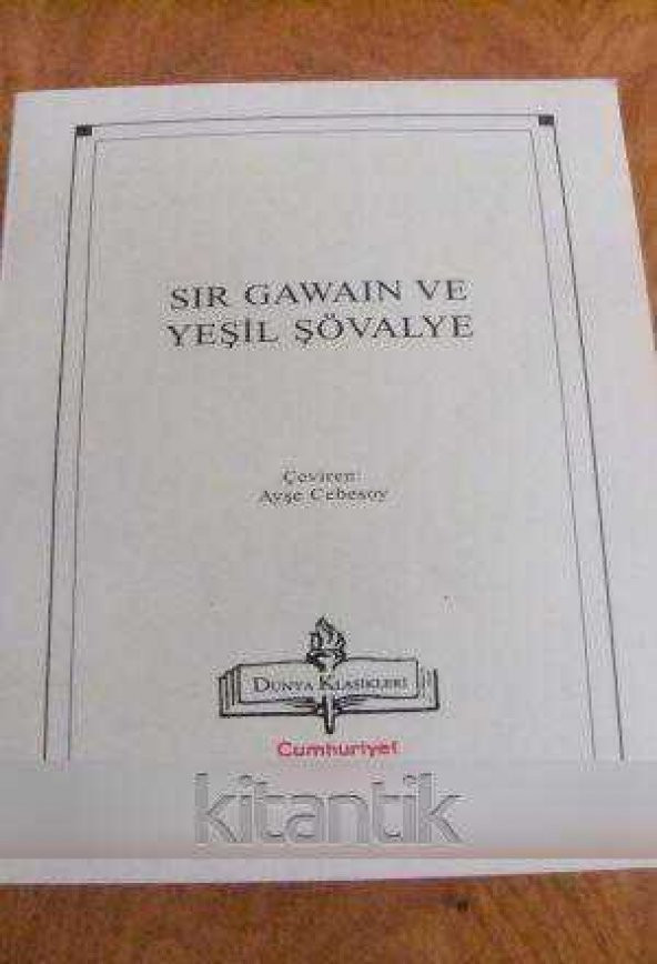 SIR GAWAIN VE YEŞİL ŞÖVALYE - 1
