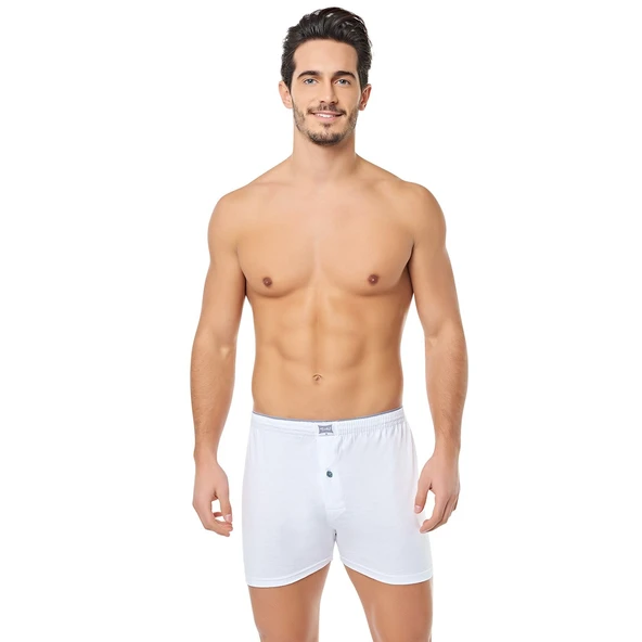 Tutku Erkek Penye Düğmeli Düz Boxer - 1