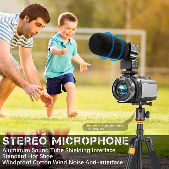 YEEHAO Video Kamera 1080P 36MP 3.0 İnç IPS Dokunmatik Ekran IR Gece Görüş 16X Harici Mikrofon - 3