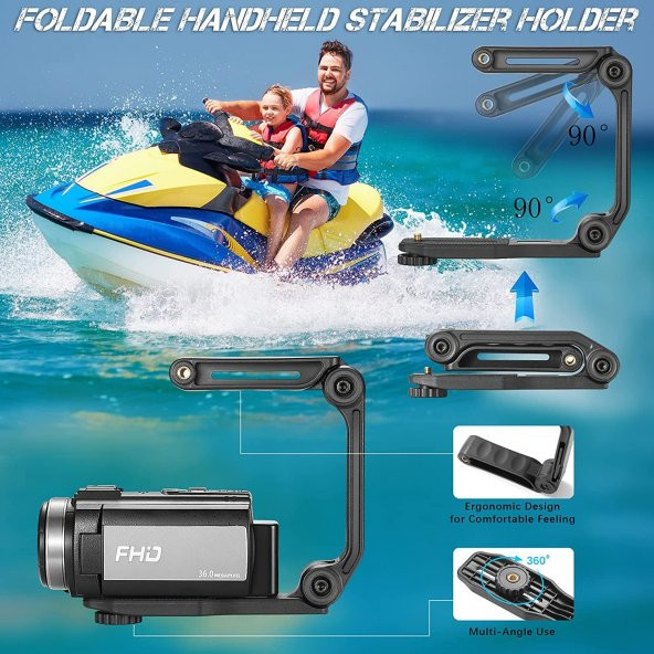 YEEHAO Video Kamera 1080P 36MP 3.0 İnç IPS Dokunmatik Ekran IR Gece Görüş 16X Harici Mikrofon - 6