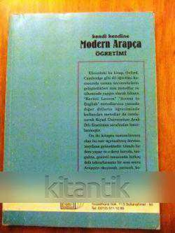 KENDİ KENDİNE  MODERN ARAPÇA ÖĞRETİMİ
