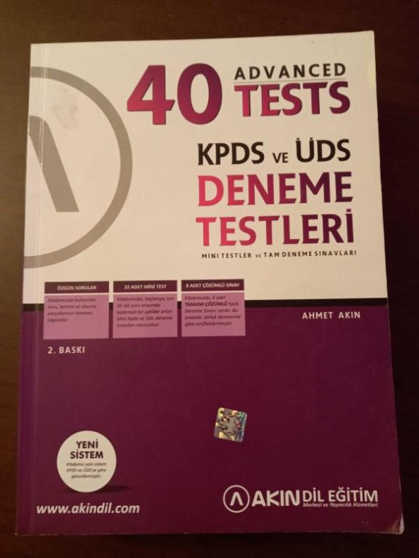 40 Advanced Tests KPDS ve  ÜDS  DENEME TESTLERİ  Mini Testler ve Tam Deneme Sınavları.