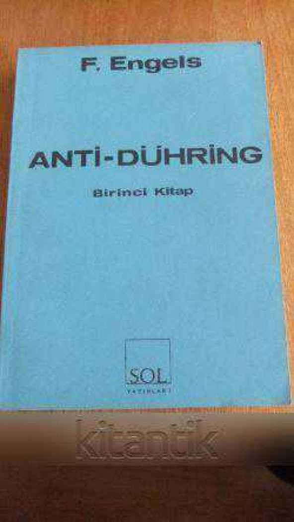 ANTİ - DÜHRİNG    (   Birinci Kitap  )