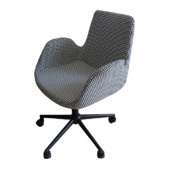 Büro Sandalyesi Döküm Süngerli Siyah Metal Ayaklı - 2