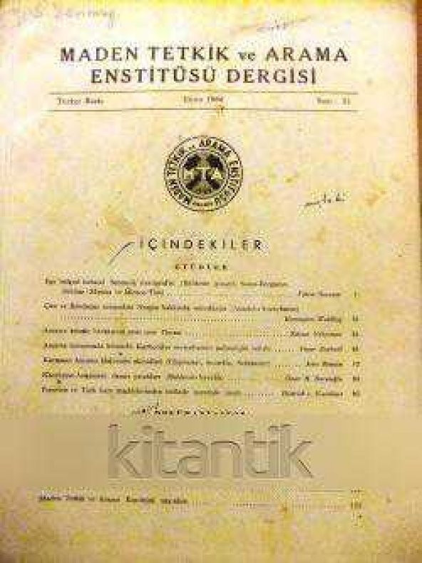 MADEN TEKNİK VE ARAMA ENSTİTÜSÜ DERGİSİ SAYI:55 - EKİM 1960