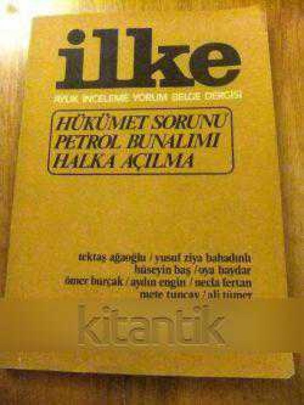 İLKE   Aylık İnceleme Yorum  Belge Dergisi   SAYI:2  - ŞUBAT 1974