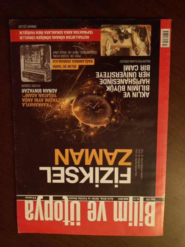 BİLİM ve ÜTOPYA  Aylık Bilim,Kültür ve Politika Dergisi  Sayı: 247 * Ocak  2015 / FİZİKSEL ZAMAN * BİLİM ve TARİH BAĞLAMINDA  OSMANLICA