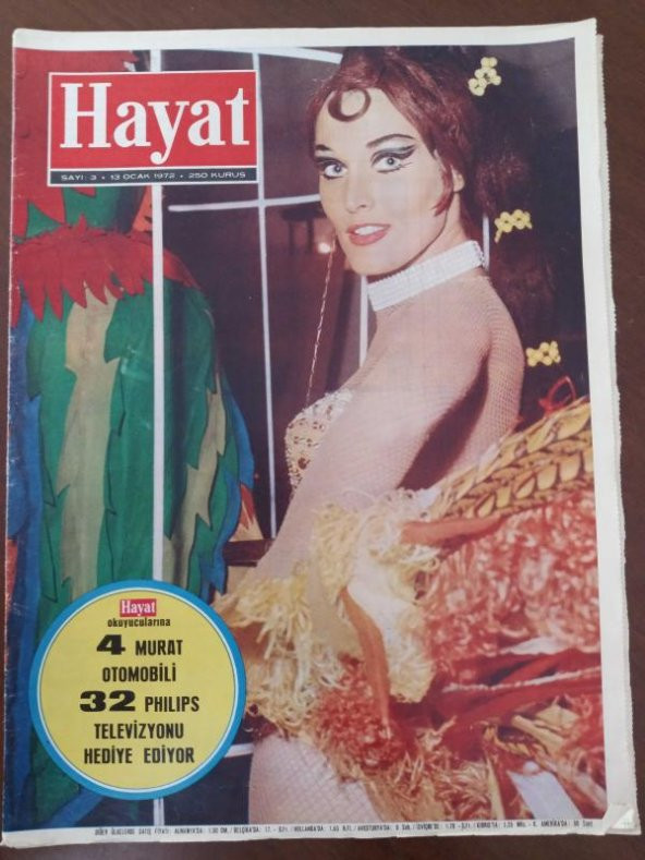 HAYAT HAFTALIK MECMUA *Sayı:3 * 13 OCAK 1972 * TÜM EKLERİ İÇİNDEDİR / Dr. TEVFİK RÜŞTÜ ARAS * 1972 MODASI * MAURICE CHEVALIER