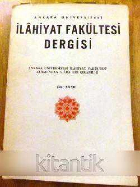 A.Ü.İLAHİYAT FAKÜLTESİ DERGİSİ  CİLT:  XXXII ürün görseli