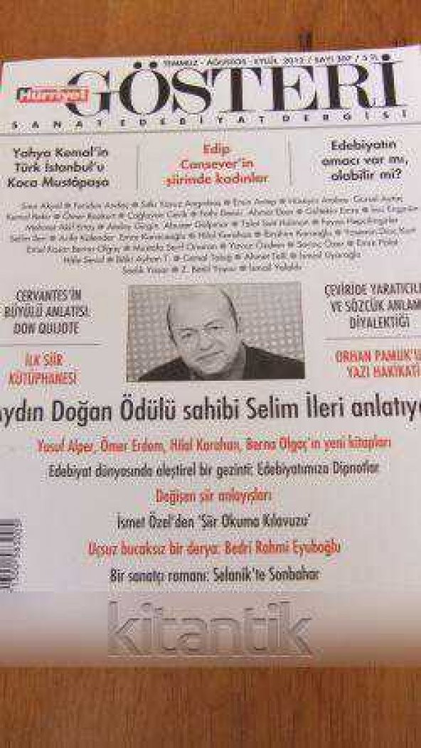 GÖSTERİ  Sanat Edebiyat Dergisi  Sayı: 307 * TEMMUZ-AĞUSTOS-EYLÜL 2012