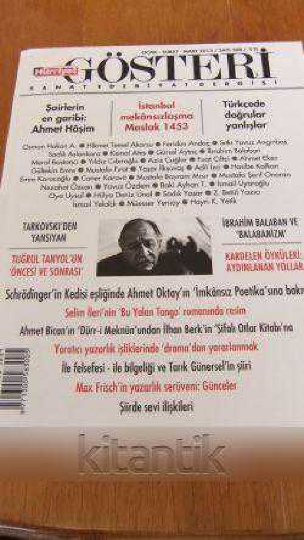GÖSTERİ  Sanat Edebiyat Dergisi  Sayı: 308 * Ocak-Şubat-Mart  2013