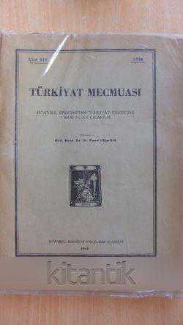 TÜRKİYAT MECMUASI  Cild: XIV  /  1964