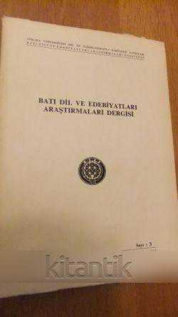 BATI DİL VE EDEBİYATLARI ARAŞTIRMALARI DERGİSİ    Cilt: II  * Sayı: 3 ürün görseli 1