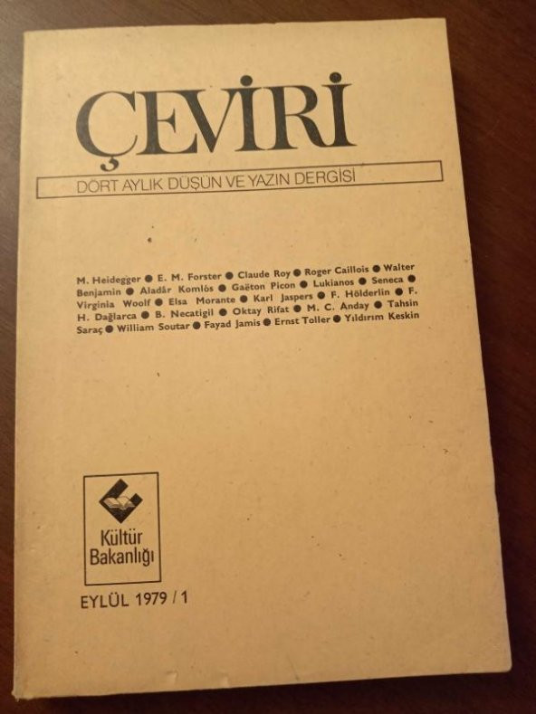 ÇEVİRİ  Dört Aylık Düşün ve Yazın Dergisi  /  EYLÜL  1979 /1