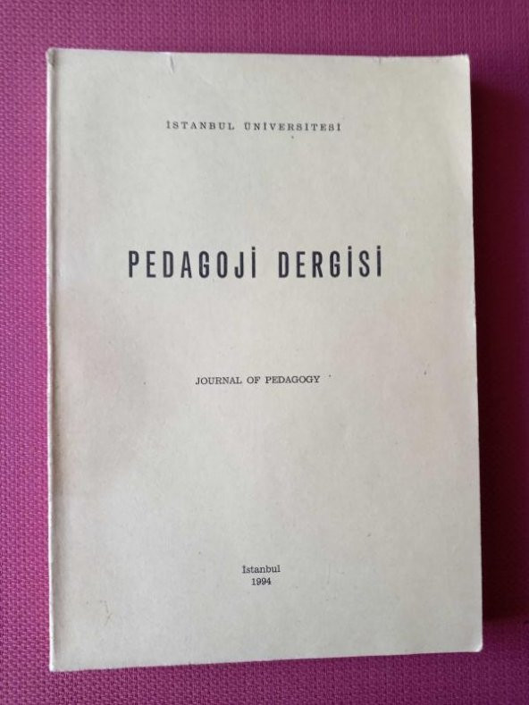 PEDAGOJİ  DERGİSİ  (Journal Of Pedagogy)      Sayı:  3