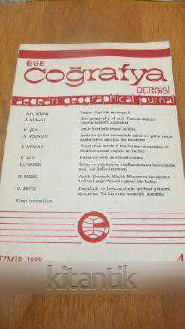 EGE  COĞRAFYA DERGİSİ   aegean geographical journal  - Sayı: 4