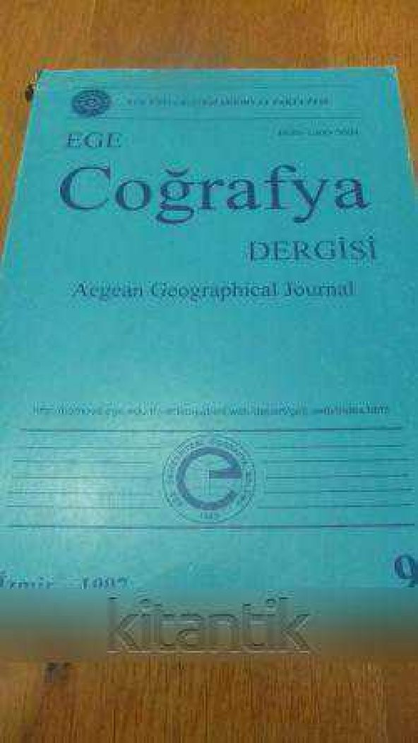 EGE  COĞRAFYA DERGİSİ   aegean geographical journal  - Sayı: 9