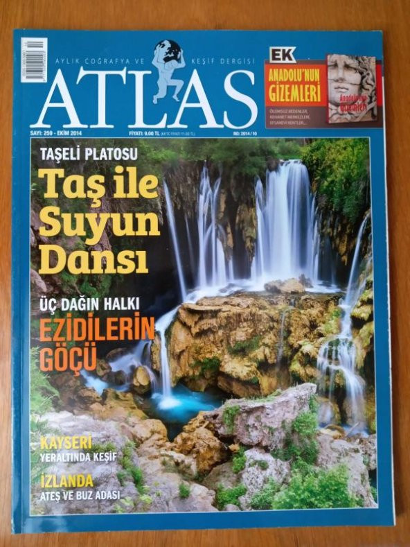 ATLAS  Aylık Coğrafya ve Keşif Dergisi   Ekim  2014 * Sayı: 259 /  TAŞELİ PLATOSU  Taş ile Suyun Dansı * Üç Dağın Halkı  EZİDİLERİN GÖÇÜ ürün görseli