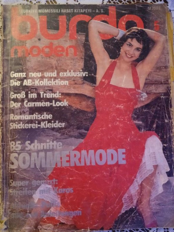 BURDA  MODEN  ( Türkçe İzahlı Burda Mecmua )  5  Mai 1985 / 2 Patronlu Pafta + 1 Türkçe İzahlı Anahtar