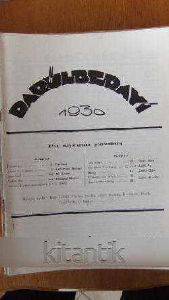 DARÜLBEDAYİ  1930  *  1inci SENE  *  No: 2  * 1  MART  1930