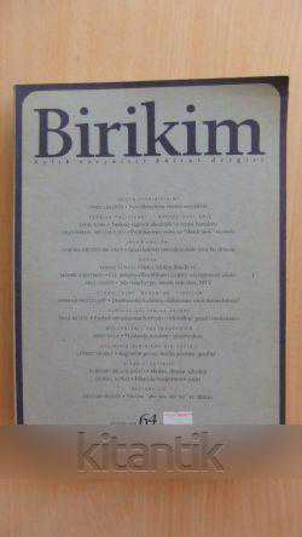 BİRİKİM  Aylık Sosyalist Kültür Dergisi  Sayı: 73 * Mayıs  1995
