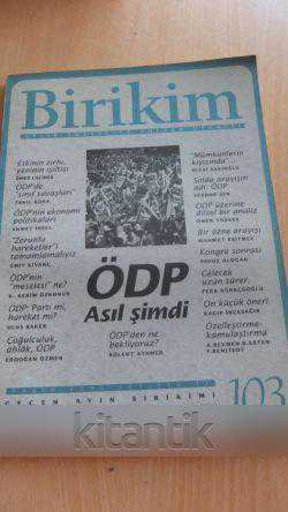 BİRİKİM  Aylık Sosyalist Kültür Dergisi  Sayı: 103 *  Kasım  1997