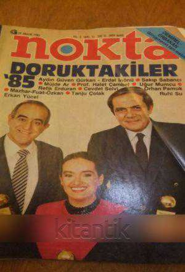 NOKTA  Dergisi  * Yıl: 3  Sayı: 51  /  29 Aralık  1985  * DORUKTAKİLER  '85