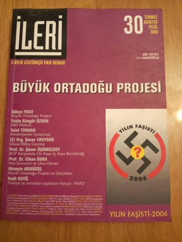 İLERİ  3 Aylık ATATÜRKÇÜ Fikir Dergisi* Sayı: 30  * Temmuz-Ağustos-Eylül  2006  /    BÜYÜK ORTADOĞU PROJESİ  *  ABD  MAKASI ürün görseli
