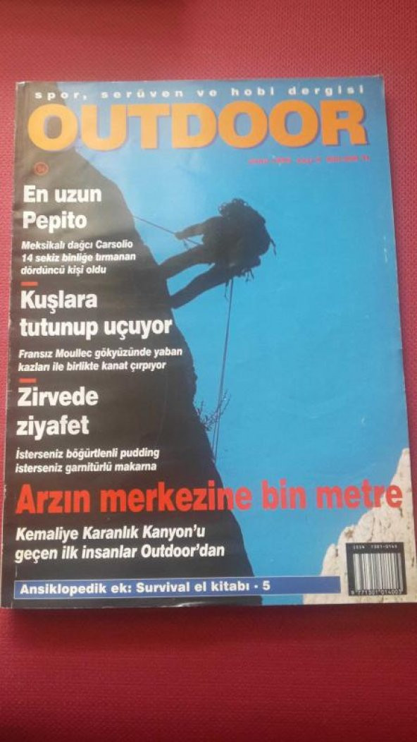 OUTDOOR  spor,serüven ve hobi dergisi  * Sayı: 6 * Ekim 1996  / ARZIN MERKEZİNE BİN METRE