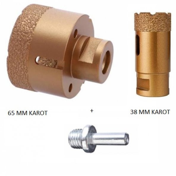 38 Mm Ve 65 Mm Granit Mermer Seramik Delme Panç Spiral Ve Matkap - 1