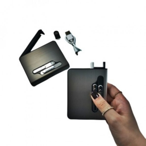 Kişiye Özel USB ŞARJLI IZGARALI SİGARA ÇIKARAN ÇAKMAKLI TABAKA