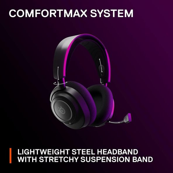 Steelseries Arctis Nova 7 Wireless Ve Bluetooth Kablosuz Oyuncu Kulaklığı - Siyah - 3