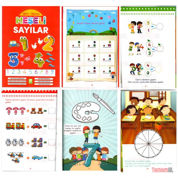 NEŞELİ SAYILAR HARFLER EĞİTİCİ ve ÖĞRETİCİ ÇİZGİ ALIŞTIRMALAR - 10