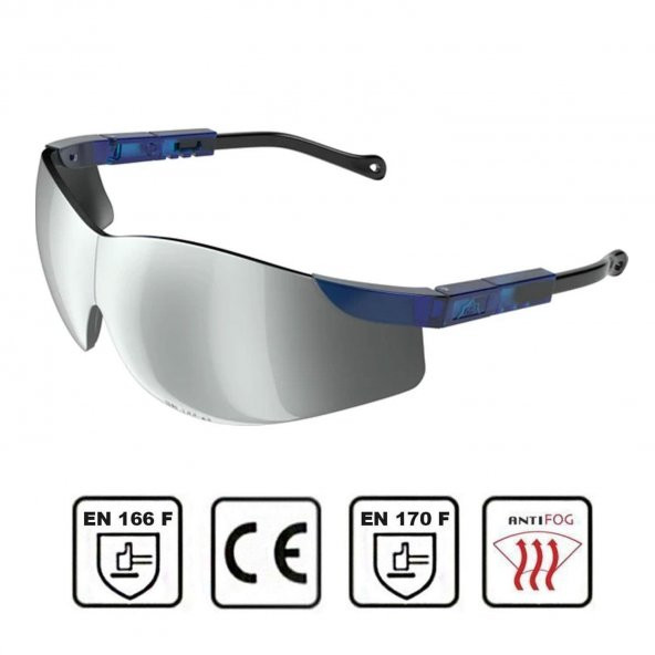 İş Güvenlik Gözlüğü Antifog Buğulanmaz 4 Hareketli Koruyucu Gözlük Gümüş - 2