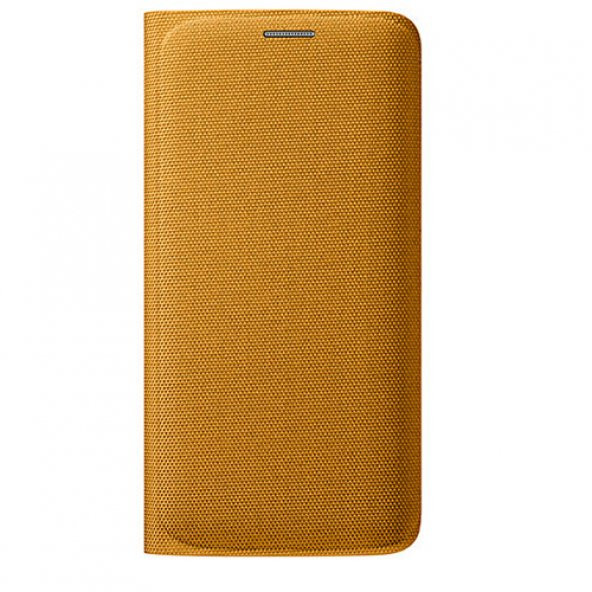 Samsung Galaxy S6 Edge Orjinal Flip Wallet (Tekstil) - Sarı EF-WG925BYEGWW
