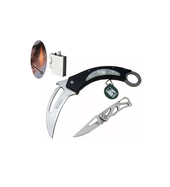 Alsepeteavm CRKT Serisi X-0641WY-23 CM Blacksrambt Bıçak Seti 673