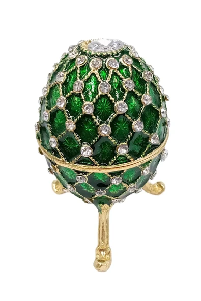 Faberge Yumurta Swarovski Taşlı Lüks Mücevher Kutusu Yeşil 10 cm - 7
