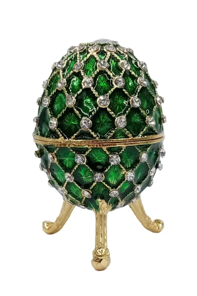 Faberge Yumurta Swarovski Taşlı Lüks Mücevher Kutusu Yeşil 10 cm - 6