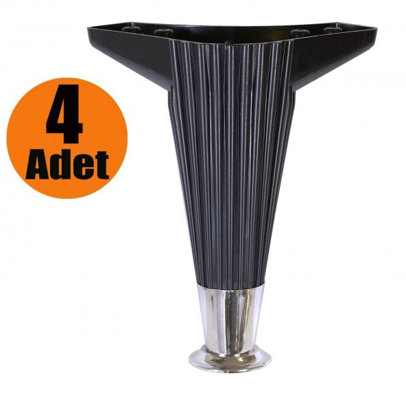 Mobilya Kanepe Masa Sehpa Ayağı Baza Ayak Siyah 17 cm (4 Adet)