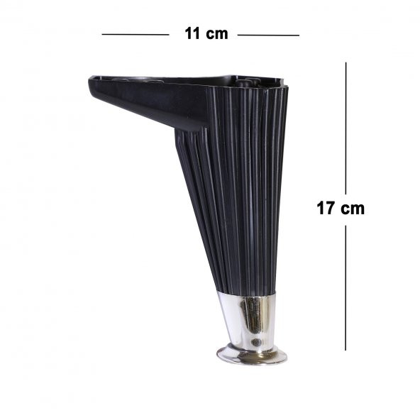 Mobilya Kanepe Masa Sehpa Ayağı Baza Ayak Siyah 17 cm (4 Adet) - 3
