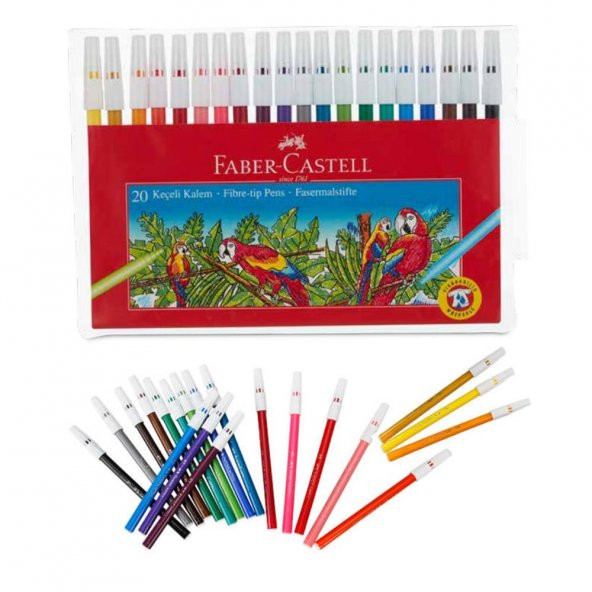 20 Renk Keçeli Kalem Yıkanabilir Su Bazlı Faber 20 li Keçeli Kalem 1 Paket ürün görseli