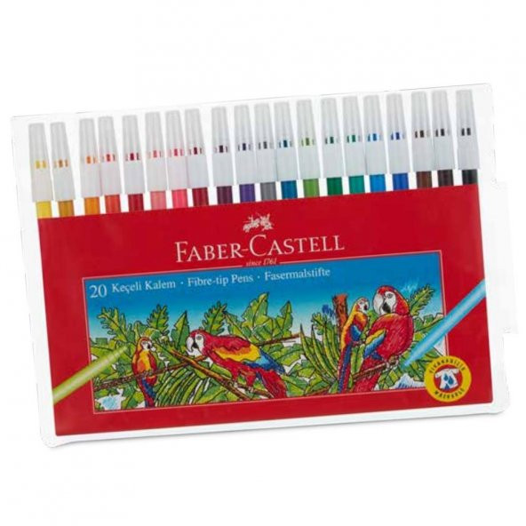 20 Renk Keçeli Kalem Yıkanabilir Su Bazlı Faber 20 li Keçeli Kalem 1 Paket - Resim 2
