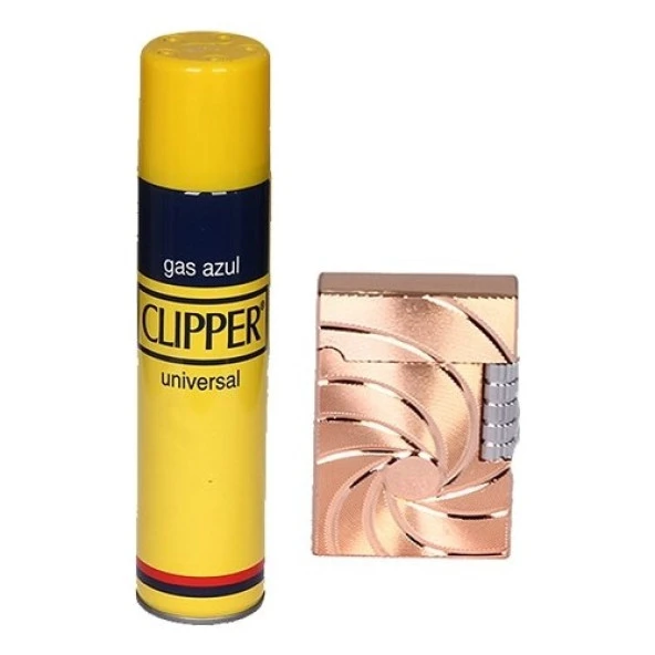 CLİPPER Hunter Model Yandan Çarklı Rose Gazlı Çakmak + Clipper Çakmak Gazı