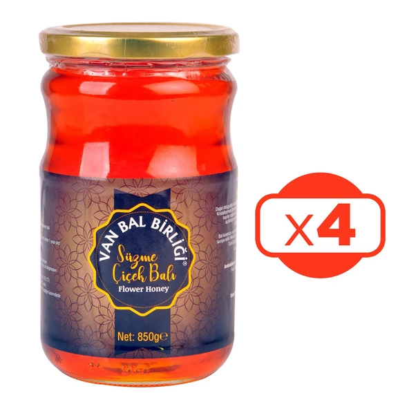 Van Birliği Süzme Çiçek Balı 850 gr x 4 Adet - 2
