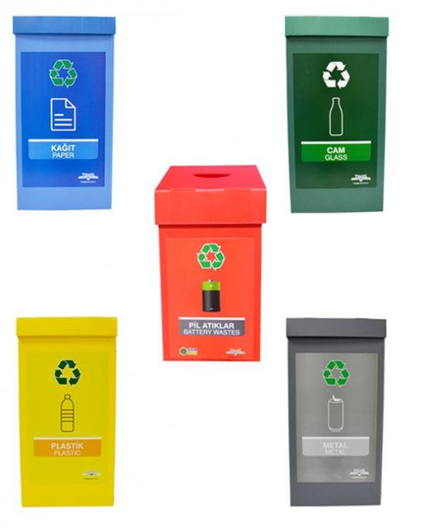5li Geri Dönüşüm Kutusu - Sıfır Atık Kutusu Set
