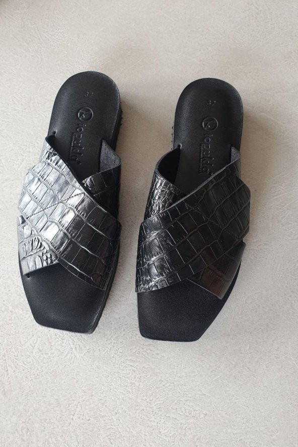 2148 Topukla Kadın Hakiki Deri Bodrum Sandalet - 7