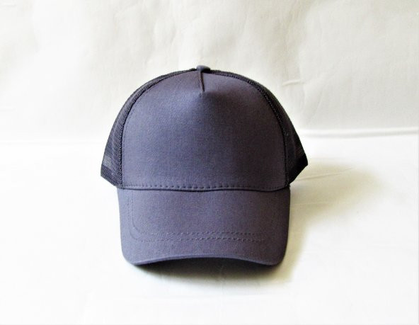 Salarticaret Unısex Düz Renk Fileli Şapka Gri