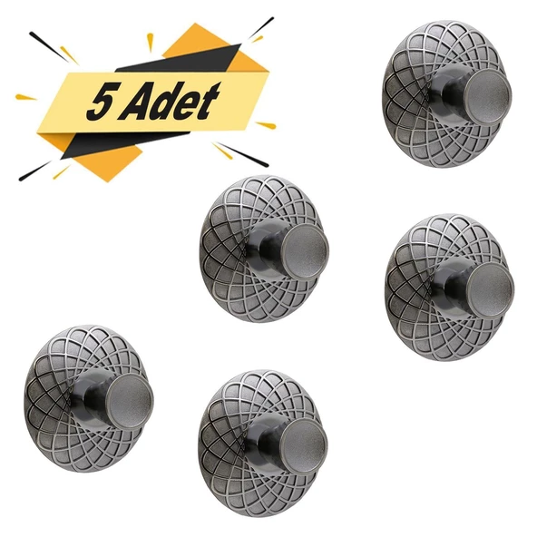Dinar Çekmece Dolap Dolabı Kapak Kulpu Kulpları Kulbu Füme Metal Kulp (5 ADET) Mobilya Mutfak