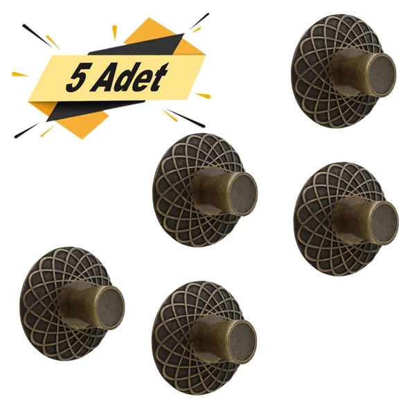 Dinar Eskitme Antik Sarı Metal (5 ADET) Mobilya Mutfak Çekmece Dolap Dolabı Kulpu Kulbu Kulpları