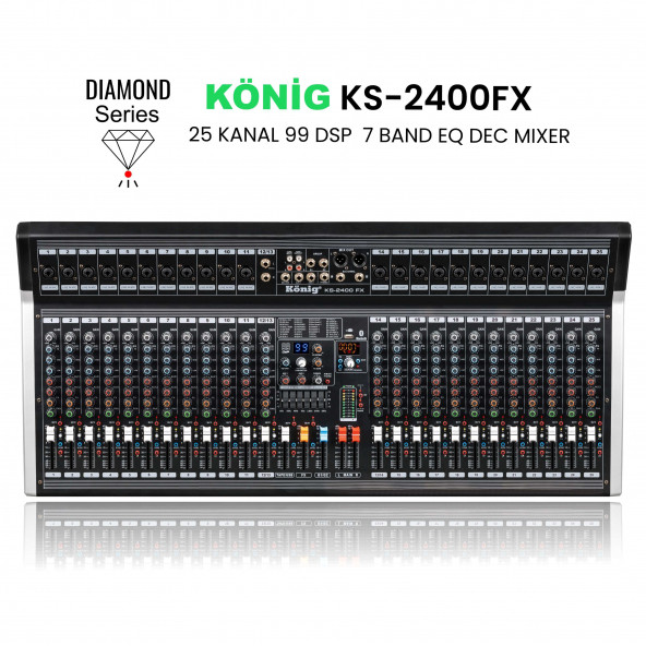 König KS-2400 25 Kanal 99 Dsp Effect 3 Band Eq Diamond Serisi Dec Mixer